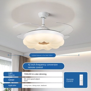 Ventilateur de plafond LED moderne de haute qualité de 52 pouces avec télécommande lumineuse en acier inoxydable et utilisation d'hôtel en cristal K9 garantie de 5 ans - Product Image 5