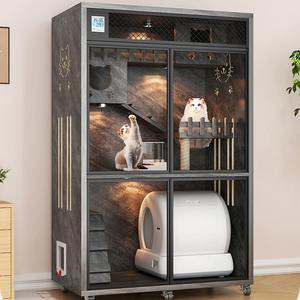 Oferta por tiempo limitado Casa de interior inteligente para gatos Casa de árbol de gato de lujo de madera Casas de cigarrillos para mascotas - Product Image 2