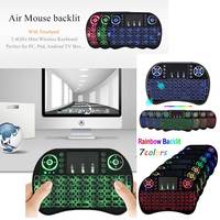 Teclado Inalámbrico RGB y Mouse Inalámbrico, Mini Mouse y Teclado Combinados, Ergonómico Inalámbrico con Panel Táctil para Smart TV