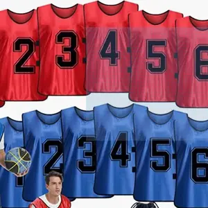Custom Sports Mesh Basketball Football Scrimmage Reversible Training Vest Training Bibs Pinnies for Kids and Adult Soccer Wear
