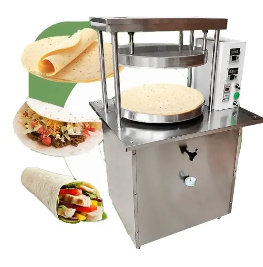 Lumpia Machine Fully Automatic Hydraulic Bread Pancake Chapati Tortilla Pizza Hand Pita Used Roti Make Dough Press Machine