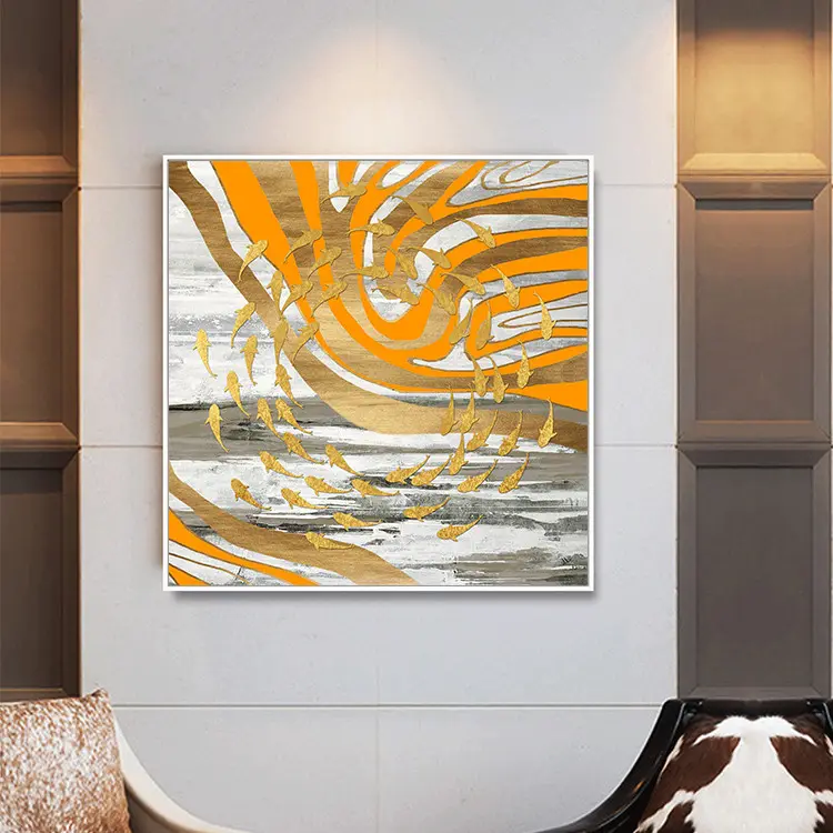 Pintura con incrustación de marquesina para decoración de suelo, obra de arte abstracta, bien pulida