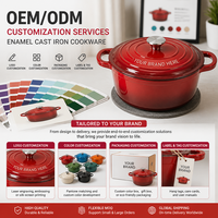 Ensemble de casseroles en fonte émaillée rose de haute qualité, antiadhésives, pour une cuisine artisanale, articles de cuisine, fournisseur direct d'usine