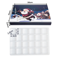 Calendrier de l'Avent de Noël 24 Jours, Boîte Vide Style Livre avec Fenêtre Découpée, Emballage Cadeau pour Bonbons et Jouets de Noël