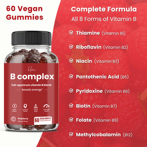 תווית לבנה מותאמת אישית למבוגרים ויטמין B קומפלקס & D3 סוכריות גומי עם פרוביוטיקה ורוסי רוסי - Product Image 3