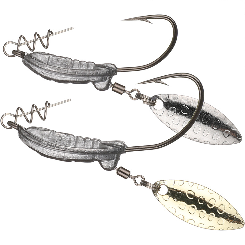 WEIHE Fishing Lead Crank Hook 3g 5g 10g Lead Head Hook Soft Bait Hook with  Rotating Sequins| Alibaba.com
