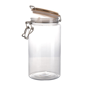 Bocaux en plastique transparents personnalisés de 1500 ml, sans BPA, étanches aux odeurs, avec couvercle à clip, pour le stockage du café en poudre, des feuilles de thé, des pâtes - Product Image 5