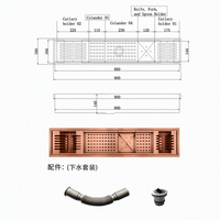 Caniveau de drainage en acier inoxydable rose doré de 900 mm, support de drainage multifonctionnel SUS304, disponible en différentes options de couleur.