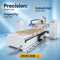 Routeur CNC avec table de travail 1300x2800mm, puissance 25KW, roulement SKF et moteurs 6KW pour le nesting de panneaux