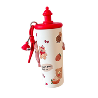 Nouvelle gourde isotherme portable 2026 au design attrayant pour le sport et le camping, avec motif animalier de dessin animé mignon et flotteur intégré