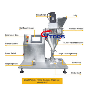 1-100G Tafelblad Koffiemeel Chili Auger Filler Verpakkingsmachine Flesje Schroef Vulmachine Droog Poeder Vulmachine - Product Image 4