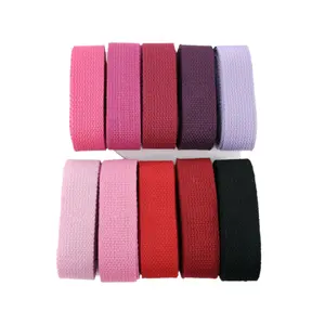 2cm/2.5cm/3.2cm/3.8cm/5cm 2 Inch Cotton Webbing Heavy Duty Bag handles  bag strap for Belts bag Upholstery Webbing