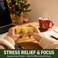 Jouet sensoriel anti-stress personnalisé en TPR souple à rebond lent pour Noël – Motifs Bonhomme de neige, Arbre, Clochette – Idéal comme cadeau