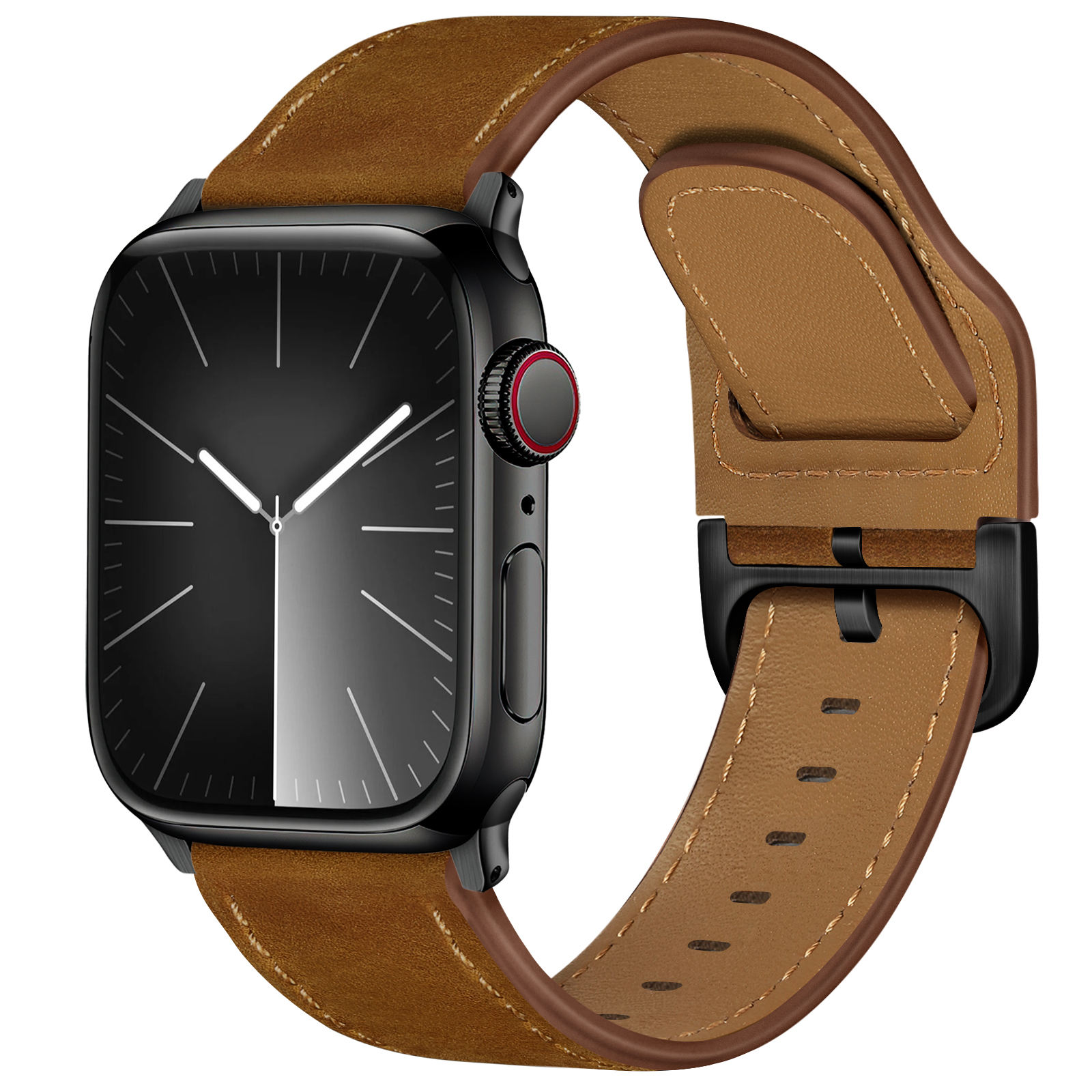 Brun rouge foncé + boucle noire