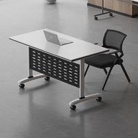 Bureau d'ordinateur pliable et convertible Mekia, moderne, réglable, multifonction, écologique, avec structure supérieure en métal, pour le bureau