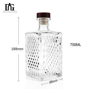 Meilleures ventes - Coffret cadeau en <span class=keywords><strong>verre</strong></span> gravé de luxe de 500 ml avec bouchon en liège pour whisky et <span class=keywords><strong>tequila</strong></span> - Product Image 2