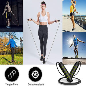 <span class=keywords><strong>Corde</strong></span> à <span class=keywords><strong>sauter</strong></span> professionnelle à poids réglable avec poignée antidérapante et noyau en acier <span class=keywords><strong>pour</strong></span> la réduction de la graisse et le renforcement musculaire - Product Image 5