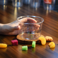 Échantillon Gratuit Fantaisie – Gobelets en Plastique de 117 mm, Contenants Jetables pour Plats Préparés, Desserts, Smoothies, Salades avec Couvercle