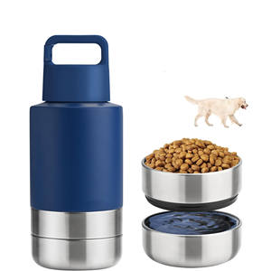 Custom logo 34oz 3 in 1 <b>Stainless</b> <b>Steel</b> Pet Food Feeder Insulated Vacuum Travel Portable <b>Dog</b> Water Bottle - Product Image 1