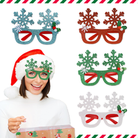 Lunettes de Noël Flocon de Neige Vertes Bestseller, Lunettes de Fête Adorables pour Adultes et Enfants, Décoration pour Réunions de Famille et Fêtes du Nouvel An