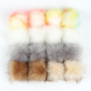 Fluffy Imitierter Natur fuchs Pelzball Fuzzy Faux Fox Pelz Pompon für Handtasche Anhänger - Product Image 3