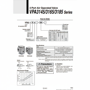 วาล์วควบคุมแบบใช้ลมนิวเมติก SMC VPA4350-04 - Product Image 1
