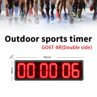 Pantalla impermeable de doble cara, reloj de carrera con temporizador de Cuenta regresiva Digital grande, temporizador Led de 8 pulgadas para correr maratón al aire libre