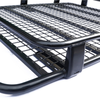 Porte-bagages universel en acier pour SUV avec fixation sur gouttière, panier de toit robuste en métal avec support pour éclairage LED