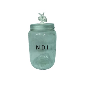 Bocal en verre décoratif personnalisé de haute qualité fait à la main couvercle de conteneur de condiments de meilleure qualité pour les bocaux de bouteilles de stockage à domicile - Product Image 1