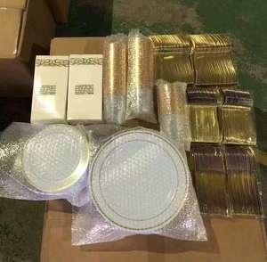 Hot Bán 700Pcs Phí Tấm Bộ Đồ Ăn Dao Kéo For100 Khách Dùng Một Lần Món Ăn & Tấm Trang Trí Đám Cưới & Nguồn Cung Cấp - Product Image 5