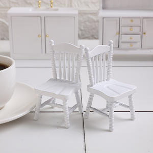 1:12 casa de muñecas miniatura Europea mesa de comedor silla modelo DIY accesorios de juguete de madera jugar silla Windsor casa de muñecas - Product Image 5
