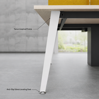 Poste de travail modulaire pour 4 personnes avec écran acoustique en tissu et piédestal mobile pour centre d'appels – Bureau de vente en gros