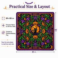 Jeu de Mahjong Américain Personnalisé pour Halloween, Tuiles en Acrylique à 4 Couches avec Dos en Écaille de Tortue, Art Débossé, OEM ODM Marque Privée