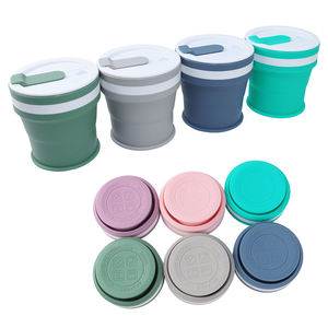 Taza de Café Plegable de 350 ml, Taza de Camping Plegable de Silicona a Prueba de Fugas, Botella de Viaje Portátil Libre de BPA con Tapas - Product Image 1