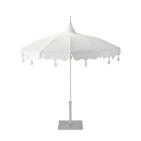 Usine Grande Taille 200cm 8ft Coupe-Vent Boho Macramé Toile En Plein Air Hôtel Jardin Parasols Plage Soleil Piscine Parapluie avec Glands