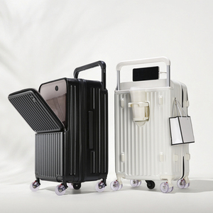 <span class=keywords><strong>Valise</strong></span> PC Spinner vérifiée avec poignée souple large, ouverture frontale, style sport personnalisable, extensible, durable et légère - Product Image 3
