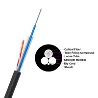 Kabel Serat Optik MINI ADSS ASU 2 4 6 8 12 Core G652D Single Mode Outdoor dengan Selubung MDPE/HDPE FTTH