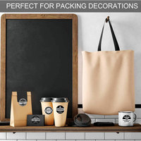 Rouleau d'adhésif noir « Merci » pour sceller les enveloppes, autocollant cadeau personnalisable, matériau adhésif décoratif pour mariage et bricolage