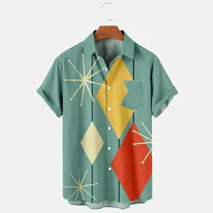 Hawaiian Beach Shirt Resort Summer Button Down Shirts for Men Abstract Picasso Anime Printed Short Sleeve Casual Plus Size Men's