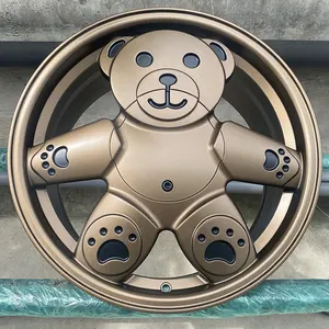 Llantas de rueda de oso de peluche de bronce mate lindo personalizado 17 pulgadas 5x114,3 ruedas de aleación de aluminio forjado para coche