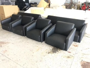 <span class=keywords><strong>Canapé</strong></span> moderne en <span class=keywords><strong>cuir</strong></span> de couleur grise dernier design <span class=keywords><strong>canapé</strong></span> de mobilier de bureau bon marché - Product Image 4
