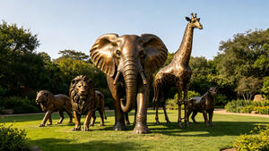 Estatuas de Animales <span class=keywords><strong>Africanos</strong></span> de Bronce a Tamaño Real Personalizadas, Esculturas de Elefantes, Jirafas y Leones <span class=keywords><strong>para</strong></span> Decoración de <span class=keywords><strong>Paisajes</strong></span> de Parques y Centros Comerciales al Aire Libre - Product Image 2