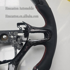 Productos Populares: Volante de Fibra de Carbono Forjado con Cuero Perforado, Compatible con Honda Civic de 8ª Generación - Product Image 3