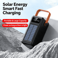 Batterie externe solaire 80000mAh étanche, chargeur portable d'extérieur avec double USB et lampe torche, idéal pour le camping et les situations d'urgence en randonnée