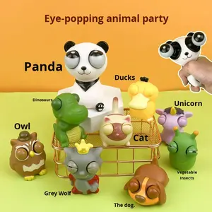 Jouet anti-stress en PVC en forme de panda, nouveauté en gros, jouet à presser, dessin animé, royaume animal, peluche chenille pour le bureau - Product Image 2