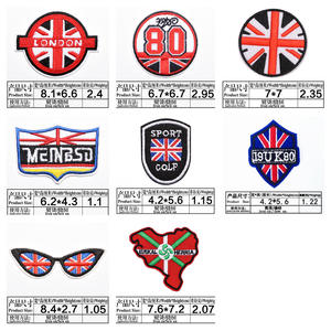 英国旗刺繍パッチバイカージャケット衣料品アクセサリーヨーロッパのファッションDIYクラフト用アイアンオンシュー - Product Image 5