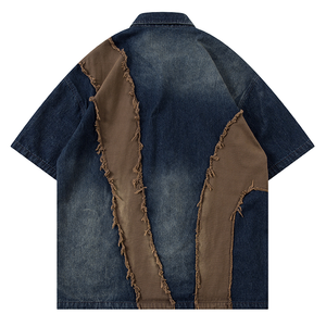 Streetwear <span class=keywords><strong>giacca</strong></span> <span class=keywords><strong>camicia</strong></span> in Denim <span class=keywords><strong>Oversize</strong></span>-stile Vintage americano - Product Image 2