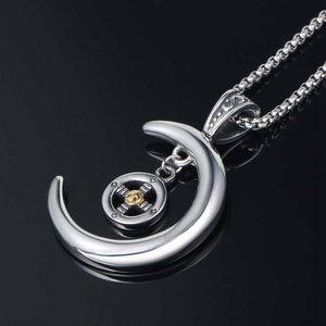 2021 acciaio inossidabile mezzaluna luna stella collana donna spirituale islamico musulmano fase lunare ciondolo gioielli religiosi turchi - Product Image 5