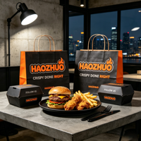 Boîte à hamburgers avec logo personnalisé, boîte à poulet frit, fournitures d'emballage pour la restauration rapide, sac en papier kraft personnalisé pour les plats à emporter des restaurants