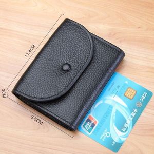 Mini Cartera de Cuero PU para Tarjetas, Monedero Simple con Botón a Presión para Tarjetas de Crédito, Bolsa Delgada para Monedas para Uso Diario - Product Image 3